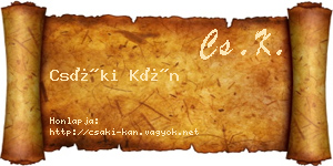 Csáki Kán névjegykártya
